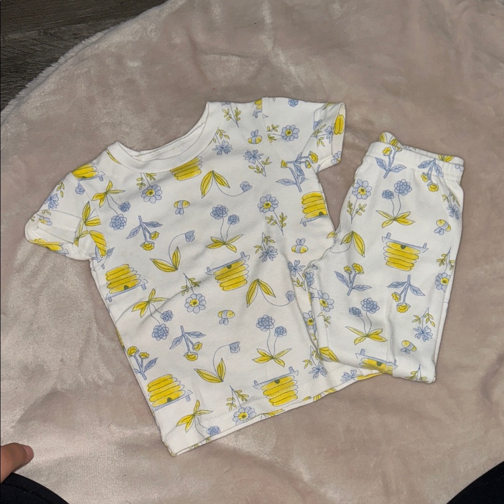 Carter's Floral Pajama Set - White, Yellow, Blue